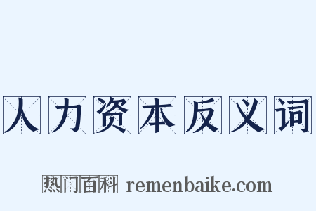 人力资本反义词是什么意思的图片